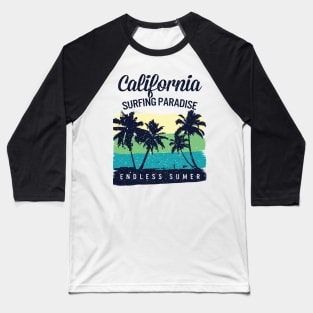 California Surfing Paradise Baseball T-Shirt